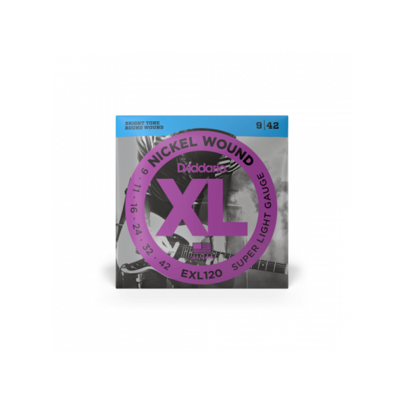 Набір струн D'ADDARIO EXL120 XL NICKEL WOUND SUPER LIGHT (09-42)